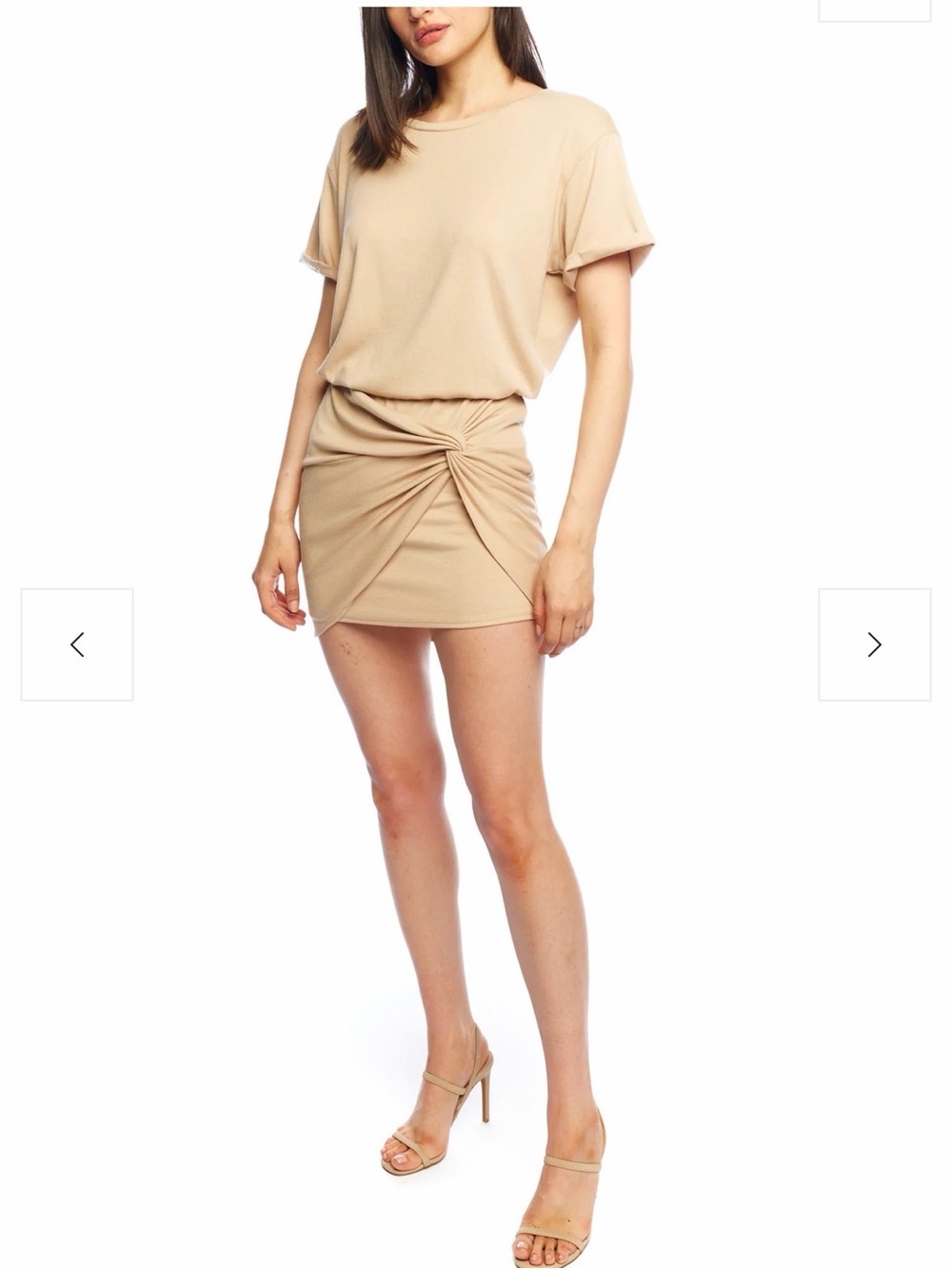 LBLC the label Revolve Clay Twist-Front Mini Dress Medium NWT